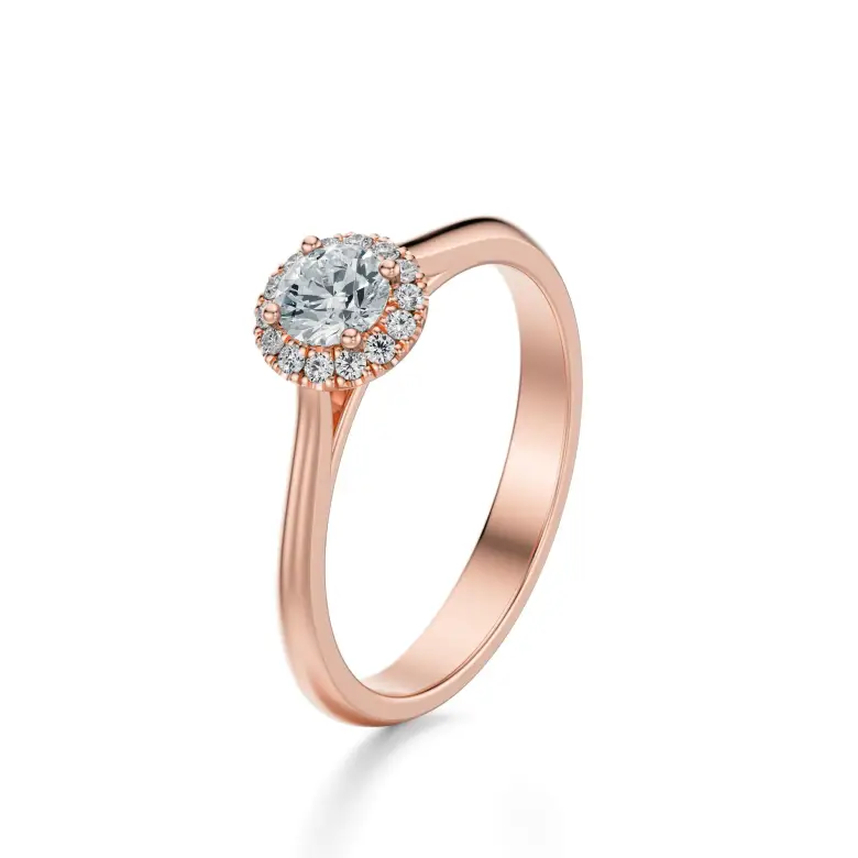 Pierścionek z różowego złota z diamentami AJPZ_092